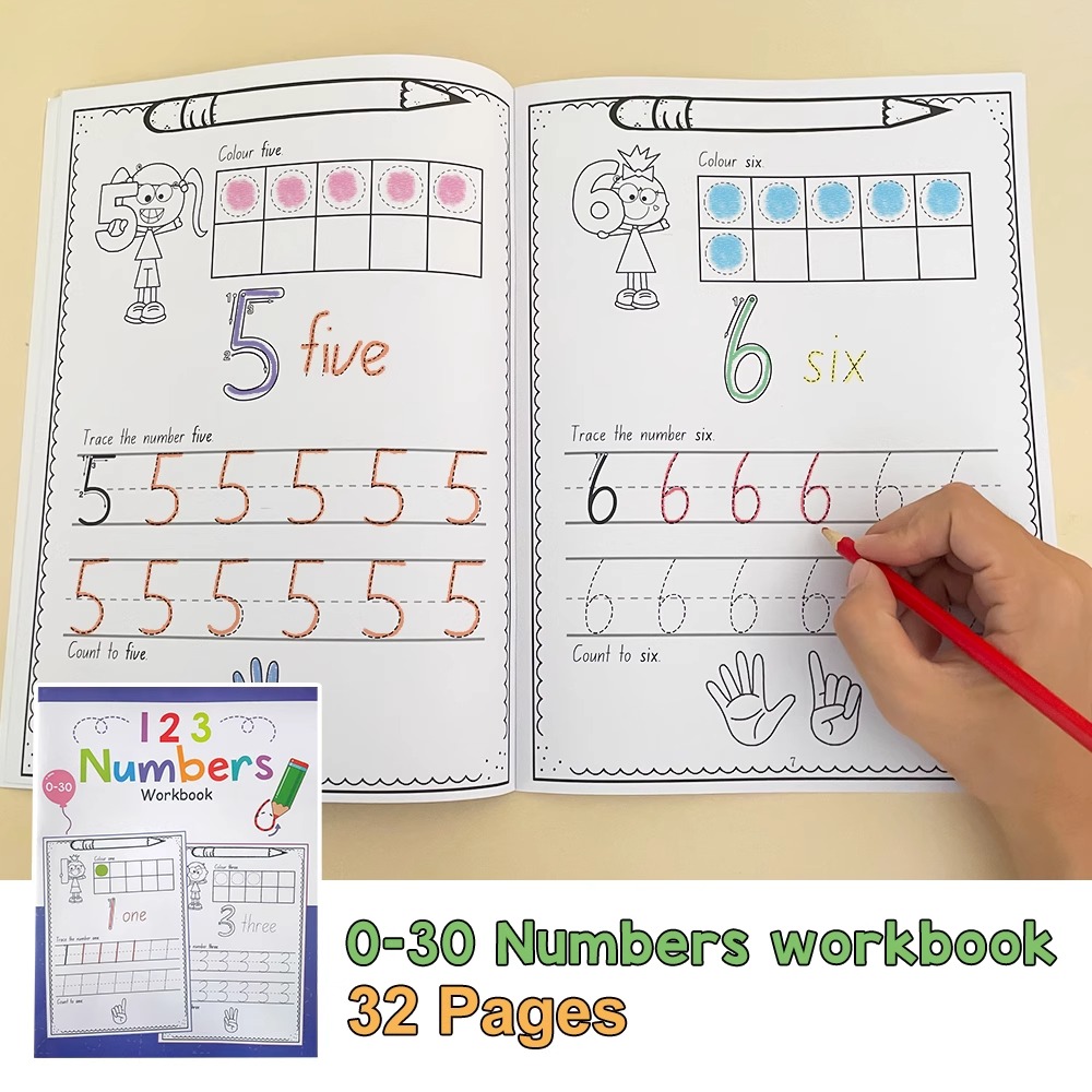A4 حجم عدد 0-30 تتبع ممارسة ال - مراجعة Learning Workbook Preschool وسعره